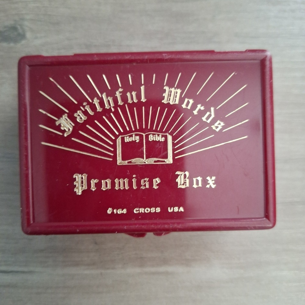 Faithful Words Promise Box Scripture Cards #164 Cross USA Vintage Religious